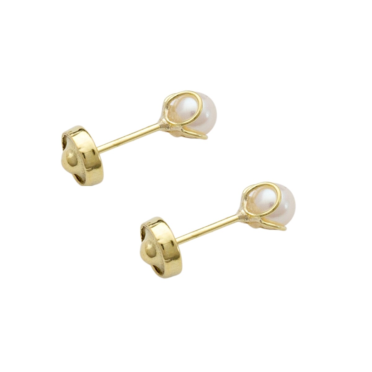 Caravanas Para Bebé En Oro 18k Y Perla De Cultivo 