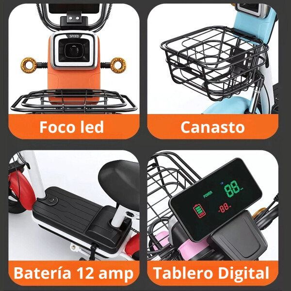 Moto Electrica Gogreen Style 350W Autonom. 25Km 30KM/H Rod10 Variante Color Rojo
