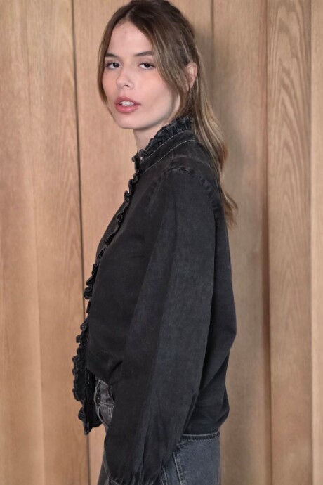 Camisa Franca Denim Negro