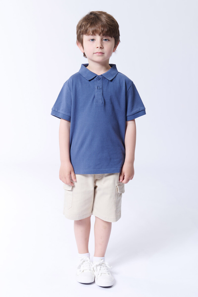 Remera polo piqué Azul