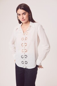 Camisa Broderie Nácar