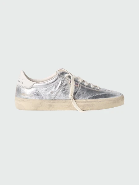 Golden Goose-Championes de cuero acordonados, Soul star Plateado