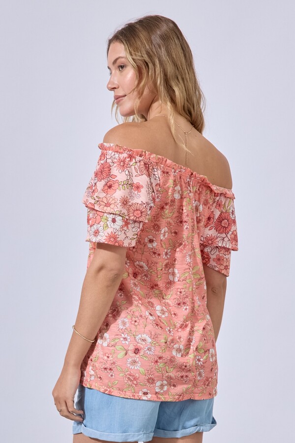 Blusa Flowers CORAL/MULTI