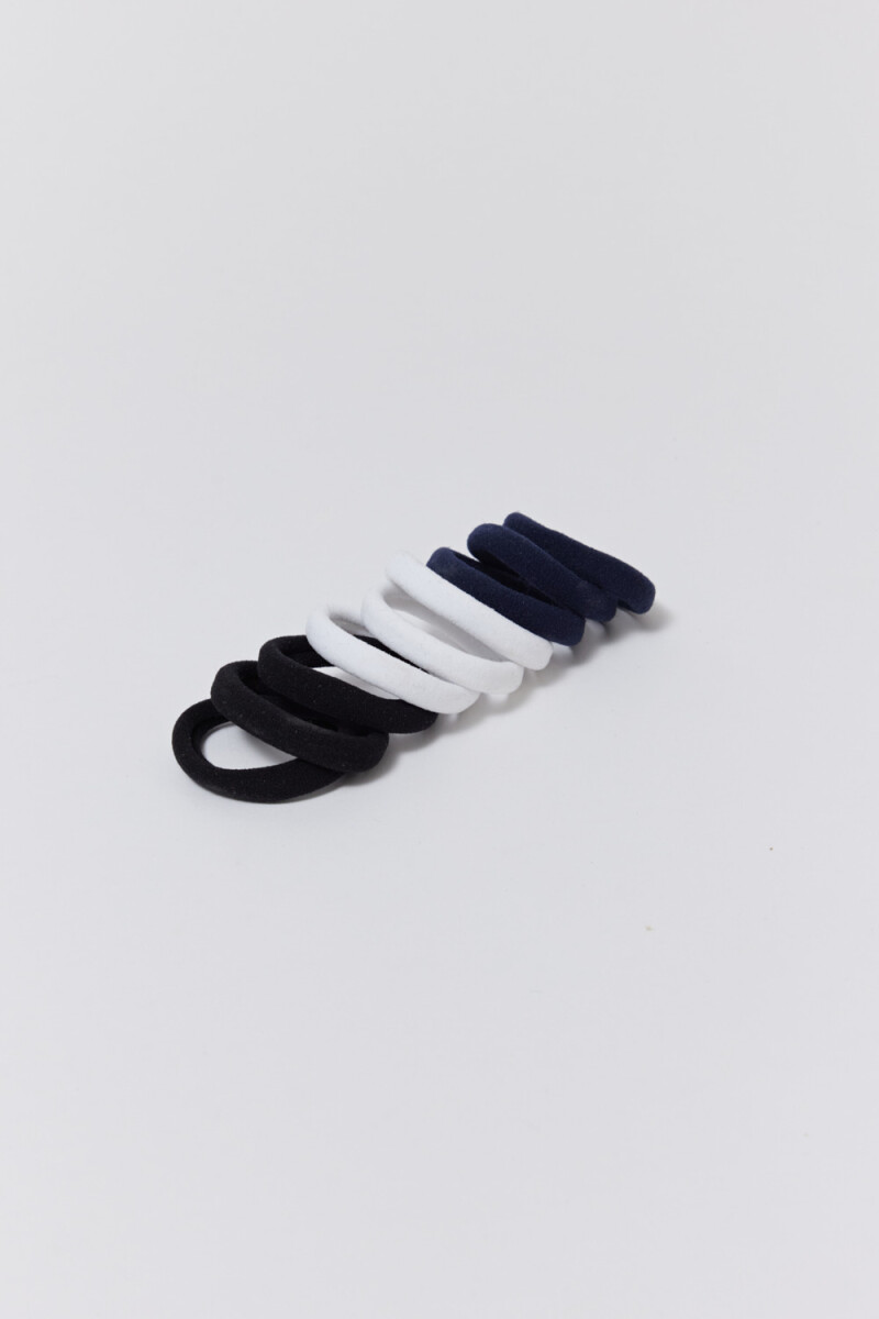 Pack x 9 gomitas Azul Blanco Y Negro