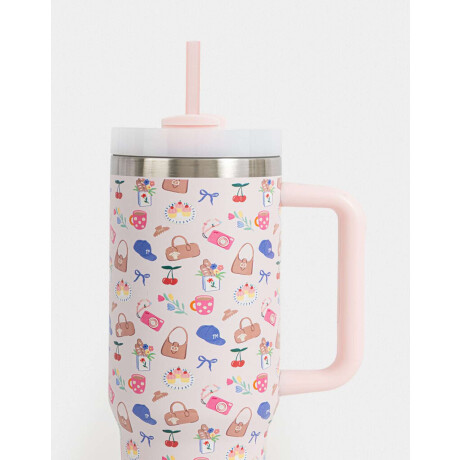 Vaso Alto Térmico Estampado Combinacion Multicolor