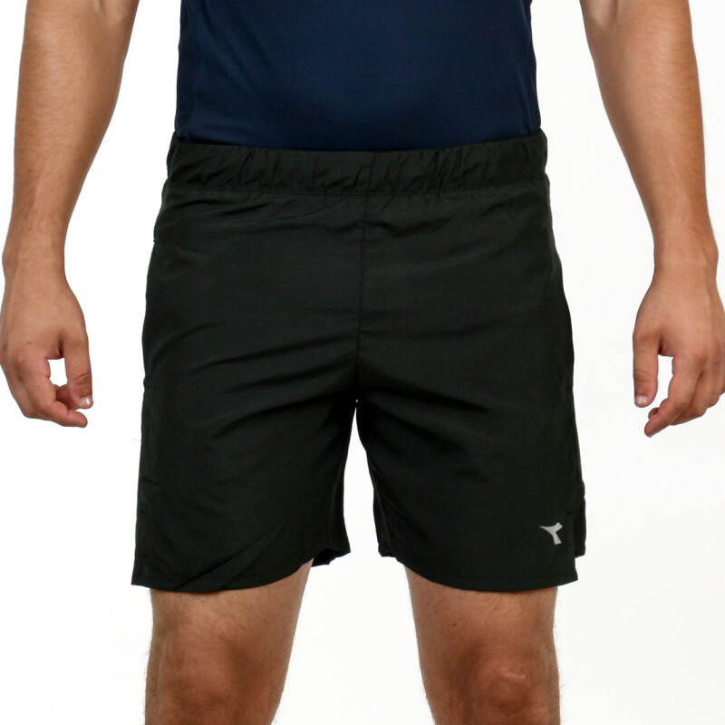 Diadora Hombre Short Deportivo Dry Fit Negro-Negro