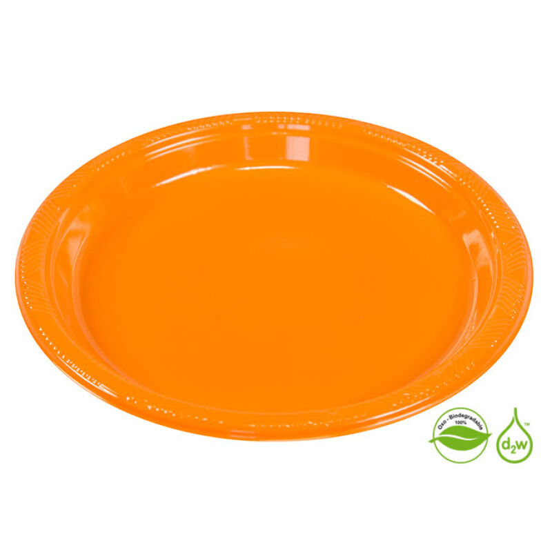 Plato Biodegradable 15cm x10Un Naranja