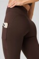 Leggings Cold Weather High-Waisted Pocket Mujer Cacao