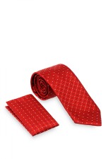 Corbata con pañuelo 8 cm ROSADO FANTASIA
