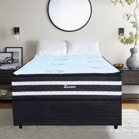 Colchón ZZZEN 1 Plaza y Media - Espumas EPS - Pillow Top | 110x188x32 cm - DURO - 6 MESES Colchón ZZZEN 1 Plaza y Media - Espumas EPS - Pillow Top | 110x188x32 cm - DURO - 6 MESES