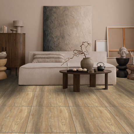 CERÁMICA PISO 56X56 DISEÑO TABLON MADERA MARRON GAMAS DE MARRON