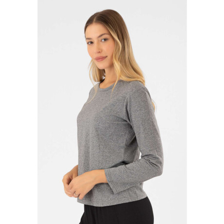 Remera algodón elastano Gris melange