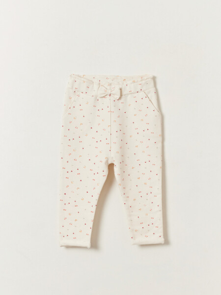 Pantalón deportivo estampado Flores Crudo