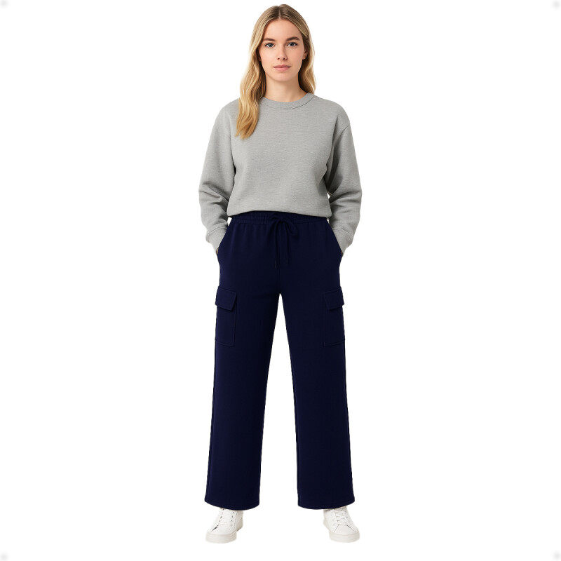 Pantalón Jogging Deportivo Tipo Cargo Azul Navi
