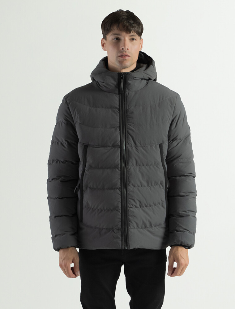 Campera con Capucha Andy Gris Oscuro