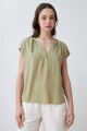 Blusa de lyocell verde oliva