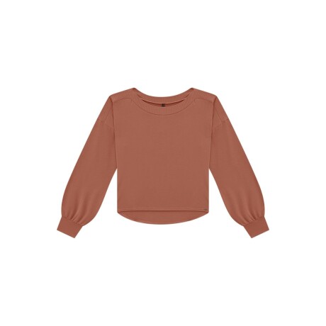 BLUSA DE MANGA LARGA ABULLONADA DE CANALÉ MARRON