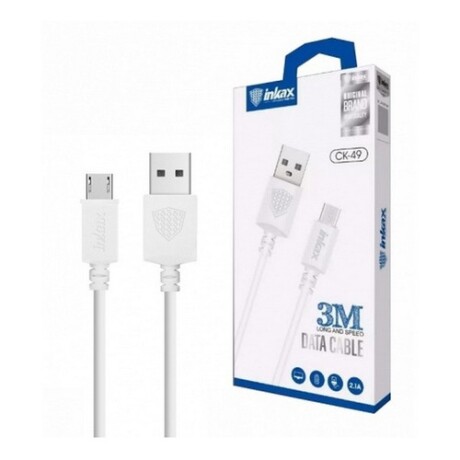 Cable Inkax Micro USB 2.1A 3mts Cable Inkax Micro USB 2.1A 3mts