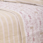 Cubrecama Col. Kids Doggy Rosa Y Beige