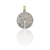 Dije Medalla Árbol de la vida-Plata y oro- Sin piedra- CP5013 Sinpiedra