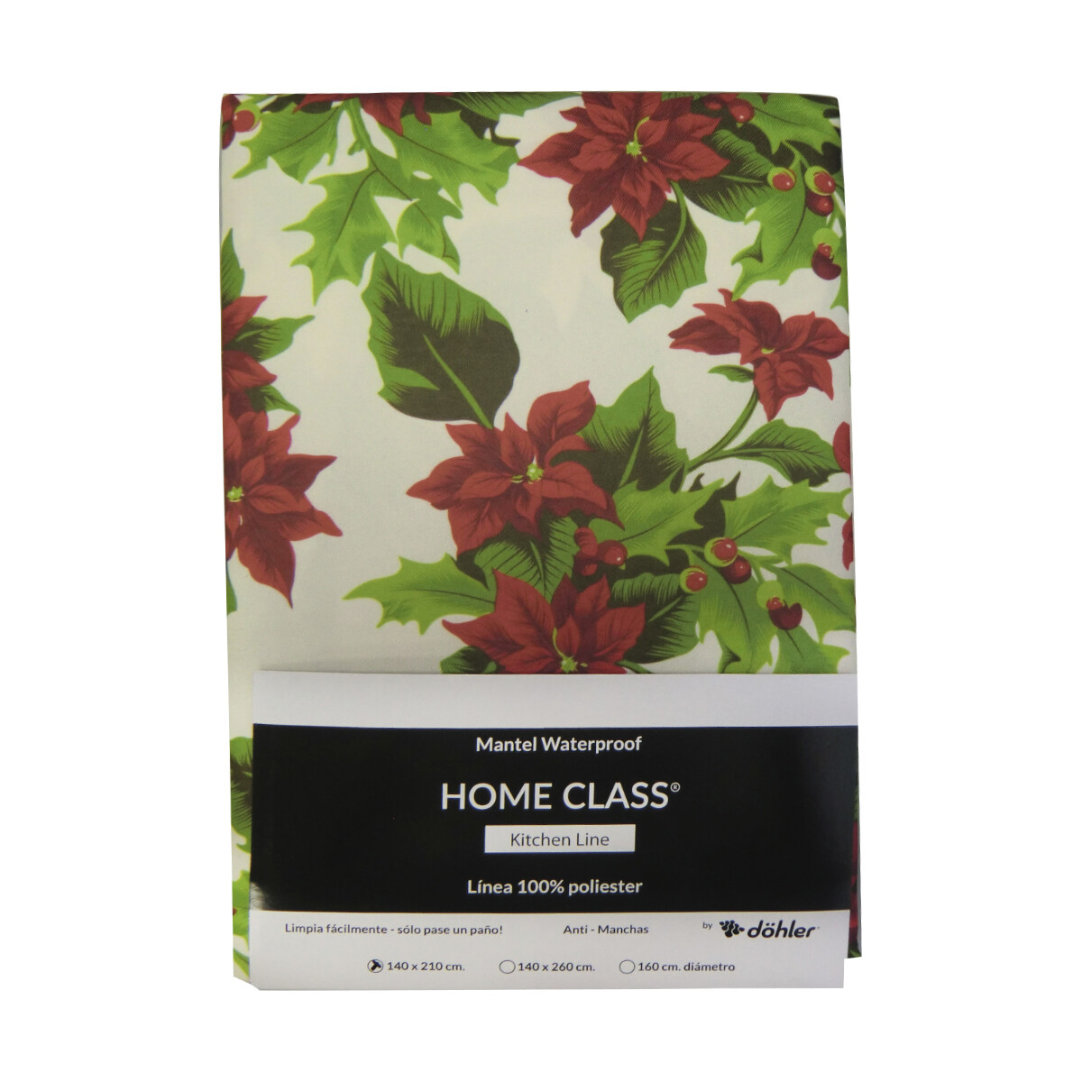 Mantel Redondo Waterproof Home Class 160 cm - Navidad12 