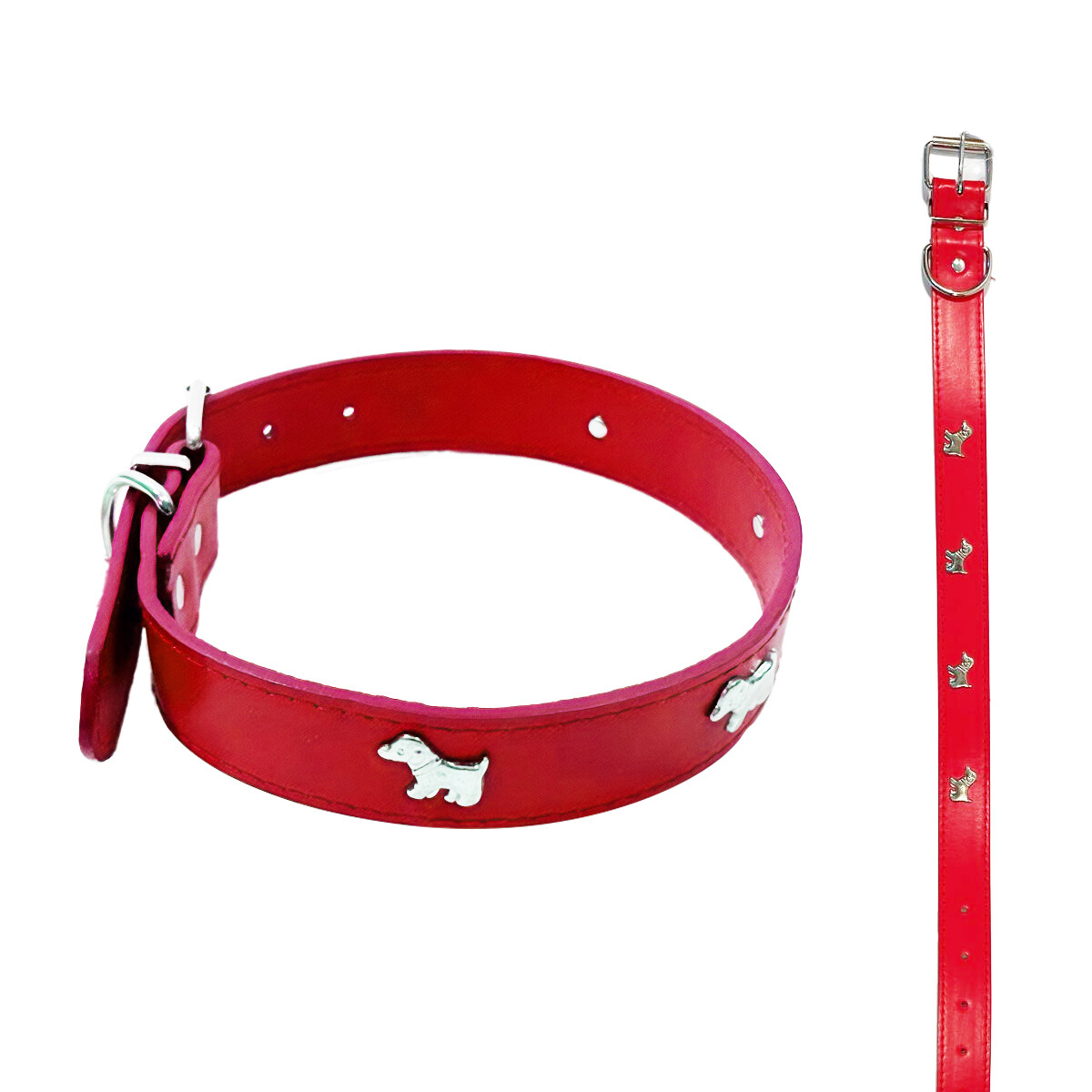 Collar Para Perros Perritos 45x2cm Varios Colores - Color rojo 