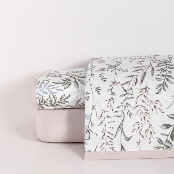 Juego de Sábana Bea 200 Hilos Floral Aves Rosa Twin