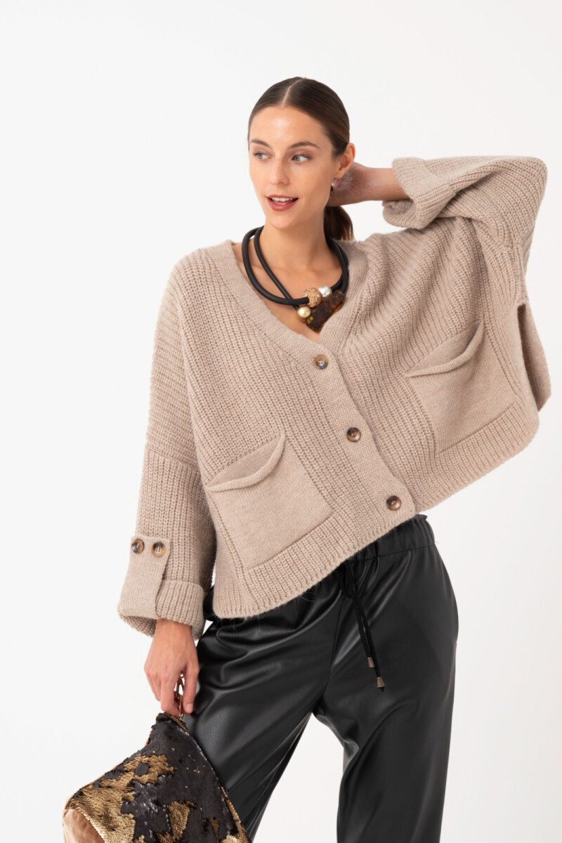 CARDIGAN BOTÓN Beige