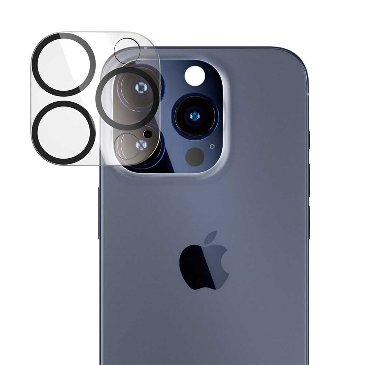 Vidrio Protector de Cámara 9H para iPhone 15 Pro Max Negro