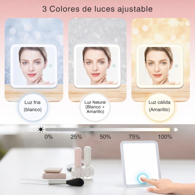 Organizador Maquillaje Maletin Maleta Valija Espejo Led Luz Ajustable Divisiones Neceser Cosméticos Color Negro Organizador Maquillaje Maletin Maleta Valija Espejo Led Luz Ajustable Divisiones Neceser Cosméticos Color Negro