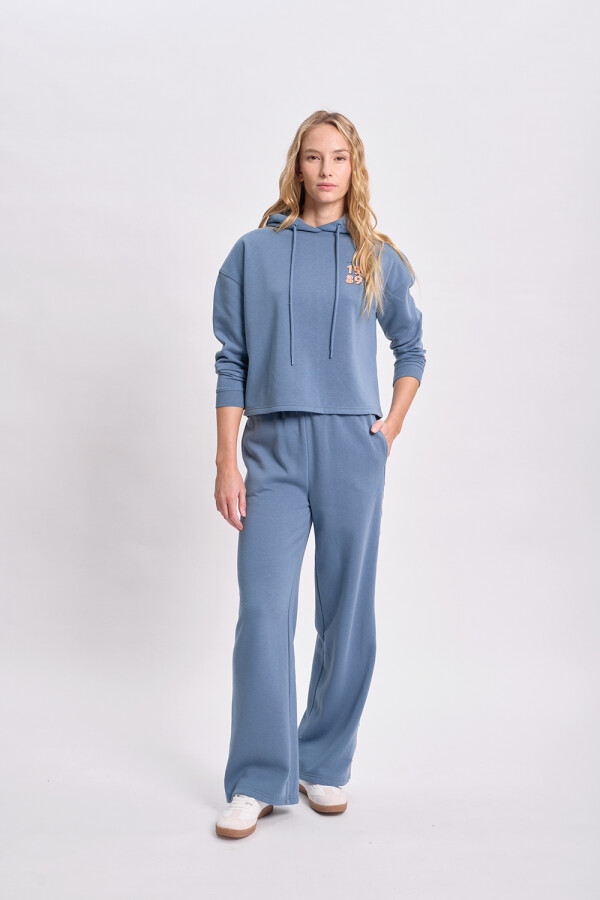 Pantalón deportivo efecto lavado Azul