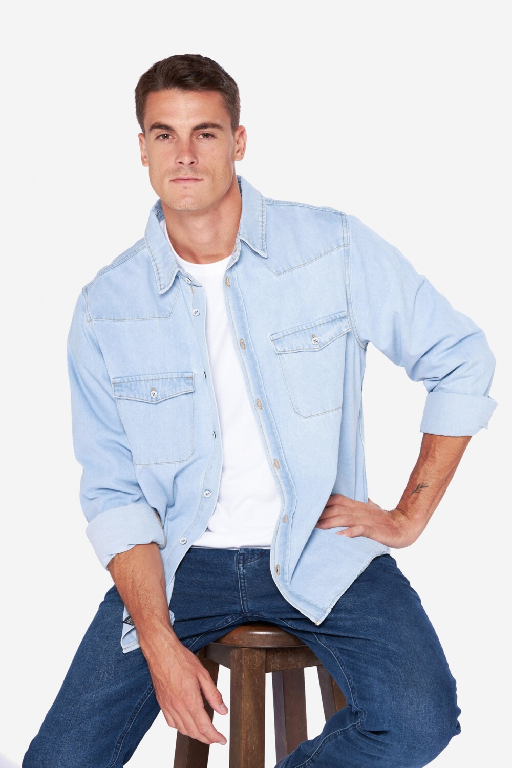 CAMISA DE JEAN Celeste