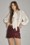 Falda Orient Studs Cuero Bordo