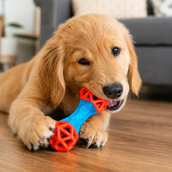 Juguete Morder Perros Gatos Limpieza Dental Golosinas Premio Color Celeste Naranja