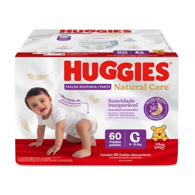 Pañales Huggies Natural Care Pants Talle G 60 Uds. Pañales Huggies Natural Care Pants Talle G 60 Uds.