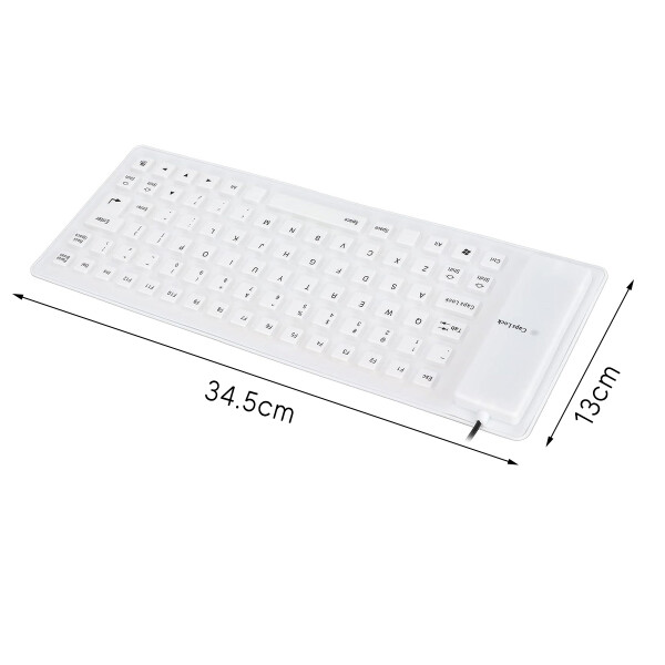 Teclado Flexible Con Cable Ledstar Wb-86 BLANCO