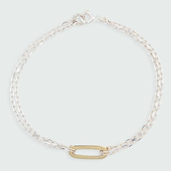 PULSERA Ovo de Moon en plata 925 con detalles de oro 18k PULSERA Ovo de Moon en plata 925 con detalles de oro 18k