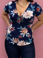 Remera Caren1 Azul Flor