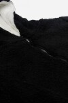 Chaqueta con capucha reversible simil courderoy negro