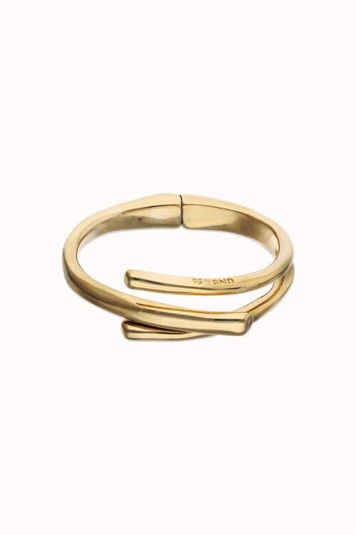 PULSERA DE ALEACIÓN DE METALES BAÑADA EN ORO 18K CON FORMA DE TUBOS Pulsera
