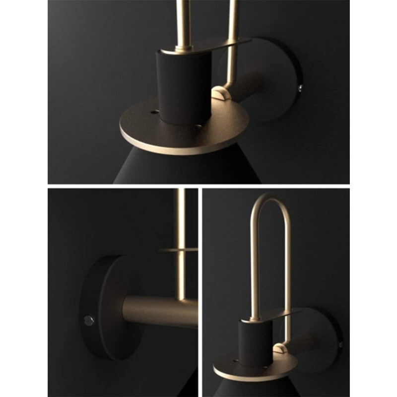 Lampara Aplique Moderna Estilo Industrial Kigali Negro