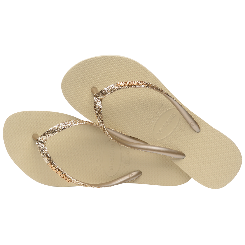 Sandalias de Mujer Havaianas Slim GLitter II Beige Arena