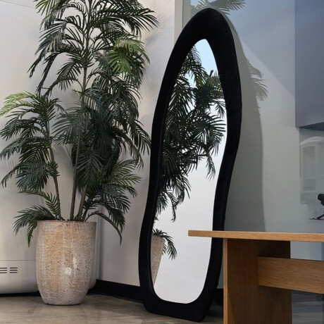 Espejo de pie Irregular con borde velvet - 60x160cm Negro