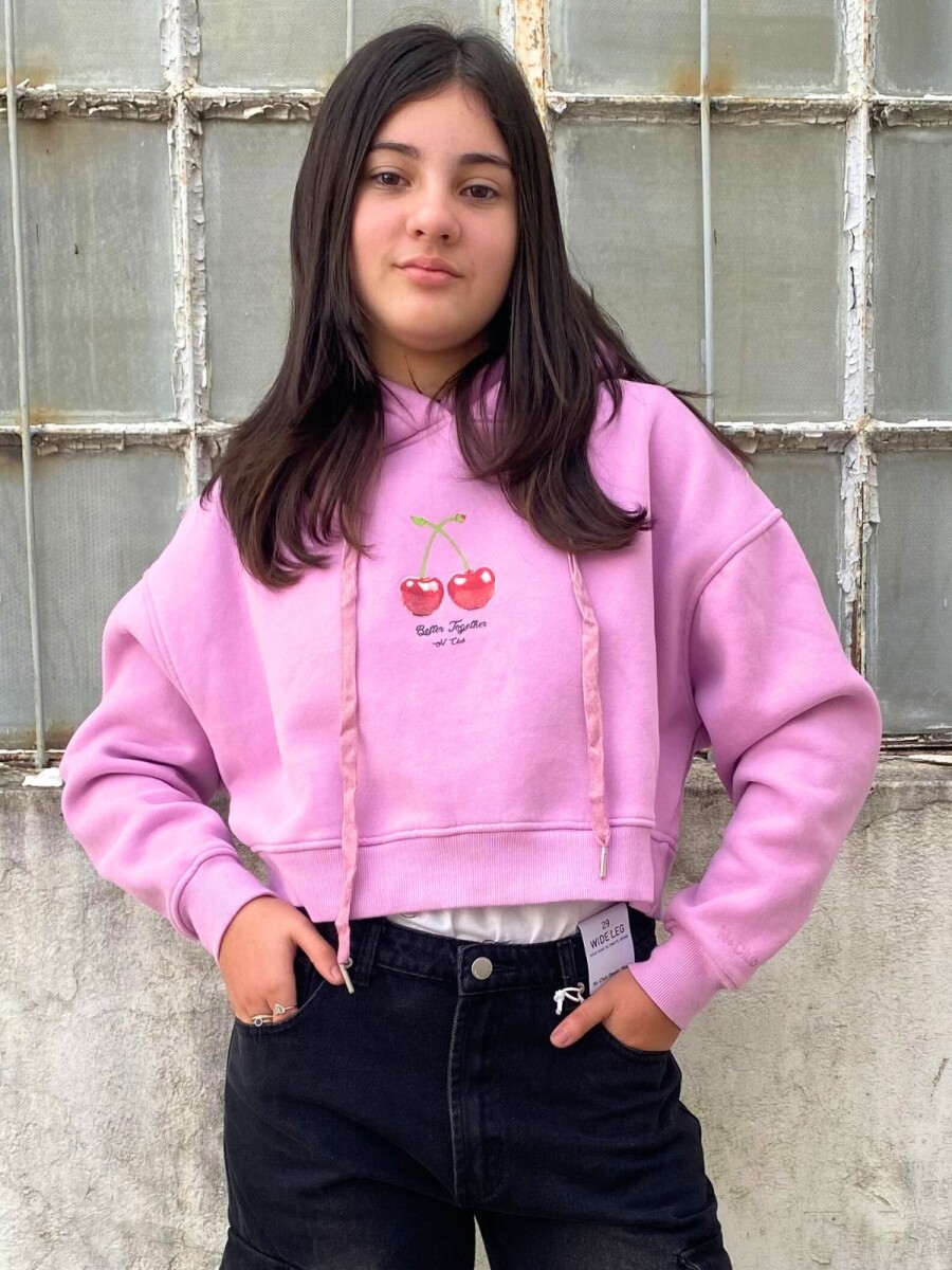 Buzo crop Cherrys N+ - Rosado 