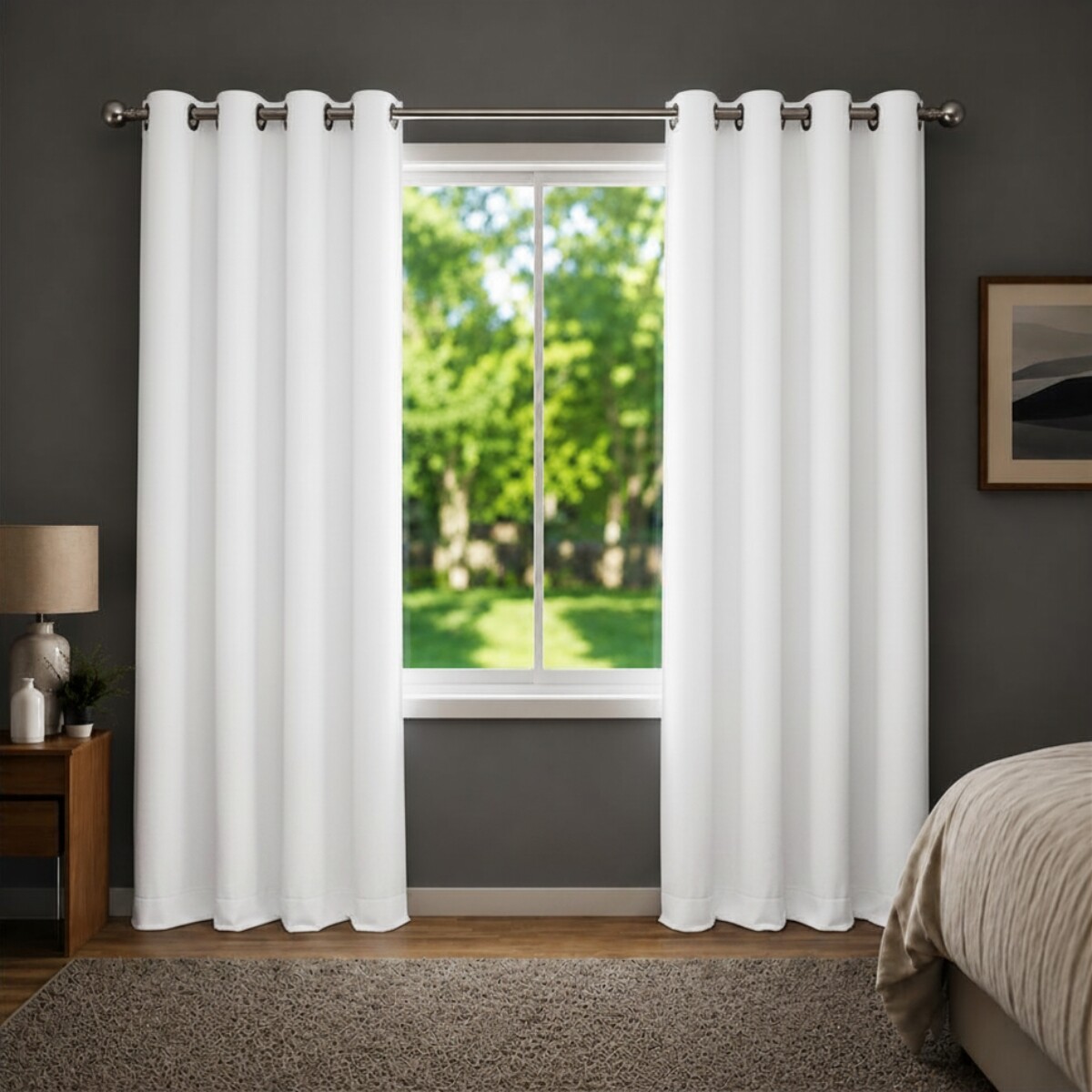 Cortina 100% Blackout set 2 paños 135 x 220 - BLANCO 