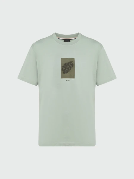 BOSS - Remera regular fit de algodón, TESSIN Verde Claro