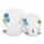 Juego Vajilla Porcelana 20 Piezas Platos Llanos Hondos Tazas Círculos