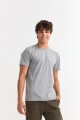 Remera básica manga corta GRIS MELANGE