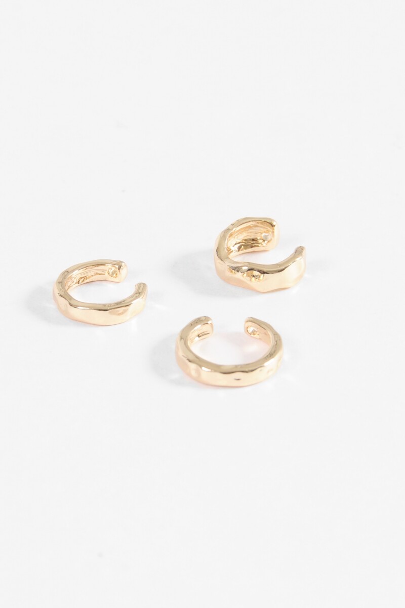 Set de tres earcuff texture dorado