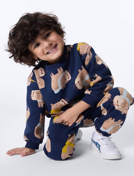 PANTALÓN INFANTIL ESTAMPADO AZUL